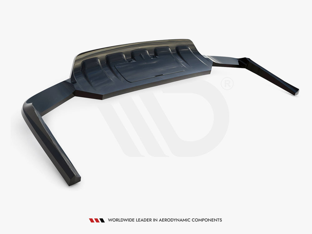 Maxton Central Rear Splitter (Vertical Bars) Audi Q7 Mk2
