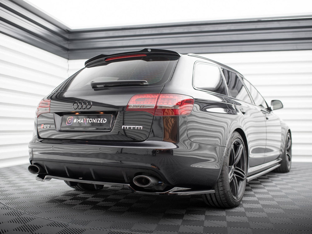 Maxton Central Rear Splitter (Vertical Bars) Audi RS6 Avant C6