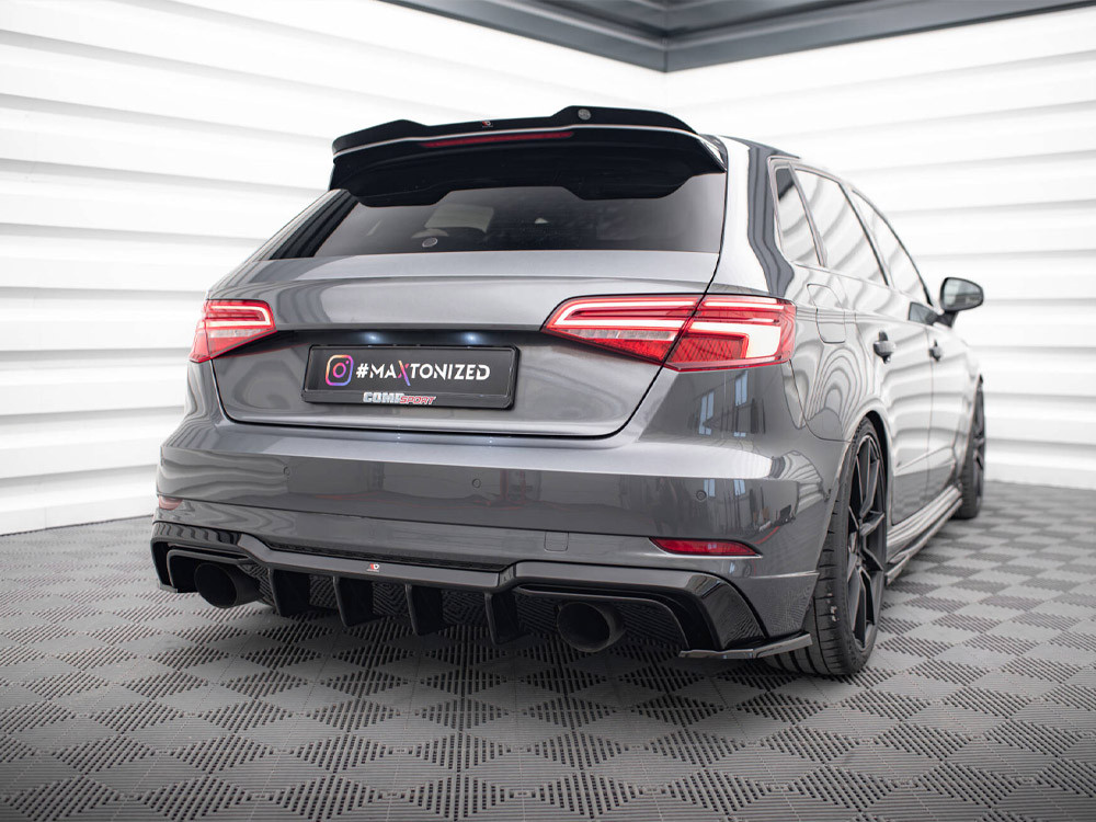 Maxton Rear Valance Audi A3 S-Line Sportback 8V Facelift (Version with single exhausts on both sides)