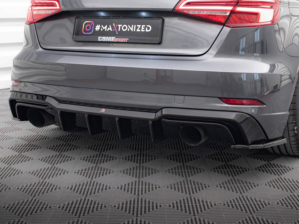 Maxton Rear Valance Audi A3 S-Line Sportback 8V Facelift (Version with single exhausts on both sides)