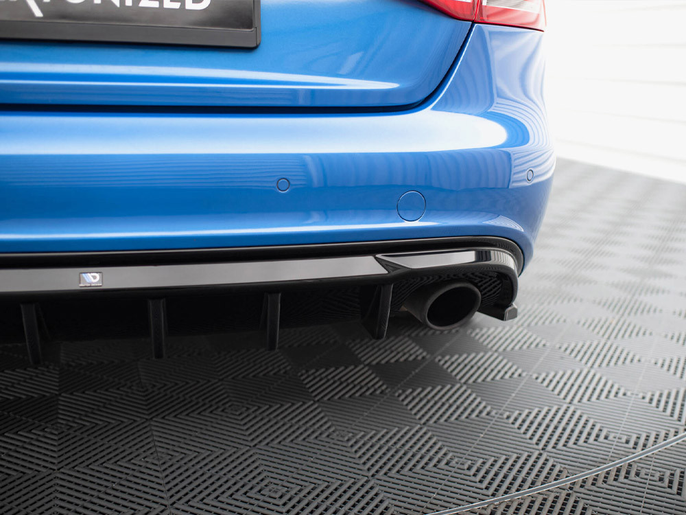 Maxton Rear Valance Audi A4 S-Line Sedan B8 (Version with single exhaust tips on both sides)