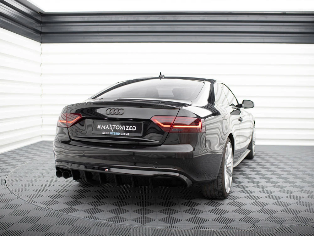 Maxton Rear Valance Audi A5 Coupe / Cabrio S-Line 8T (Single side dual exhaust version) Maxton Rear Valance Audi A5 Coupe / Cabrio S-Line 8T (Single side dual exhaust version)