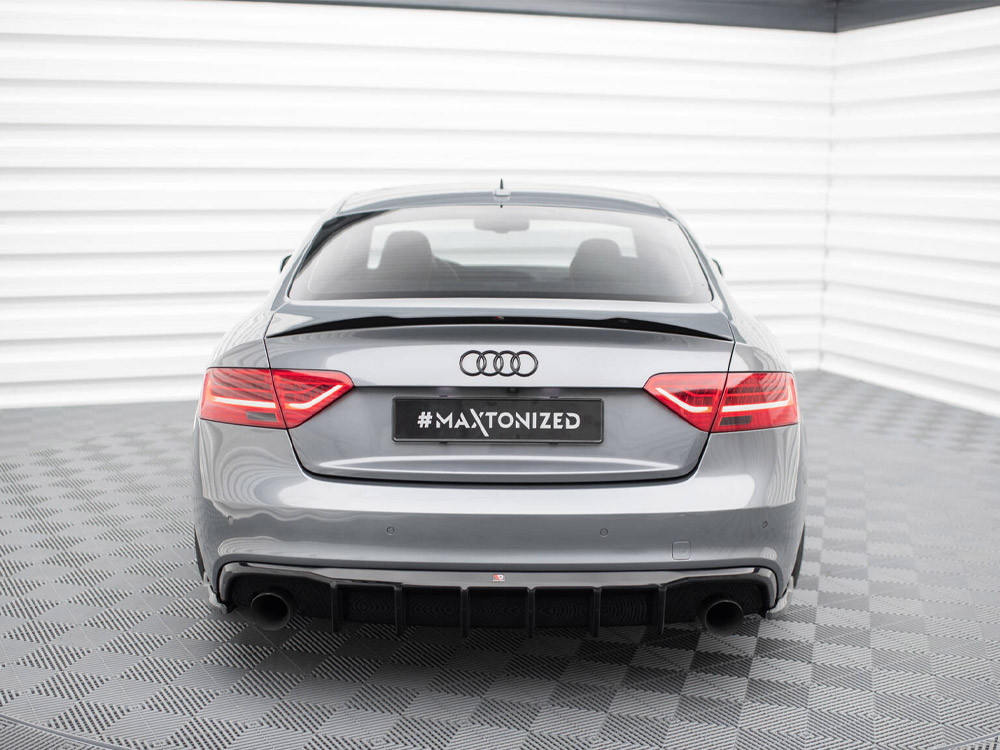 Maxton Rear Valance Audi A5 S-Line Coupe / Sportback 8T Facelift (Version with single exhausts on both sides) Maxton Rear Valance Audi A5 S-Line Coupe / Sportback 8T Facelift (Version with single exhausts on both sides)