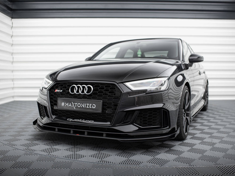 Maxton Street PRO Front Splitter V.1 + Flaps Audi RS3 Sedan 8V Facelift