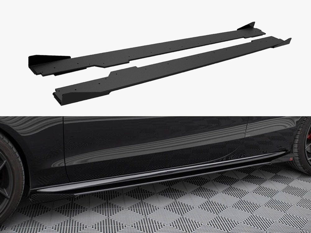 Maxton Street PRO Side Skirts Diffusers + Flaps Audi A5 / A5 S-Line / S5 Coupe / Cabrio 8T / 8T Facelift