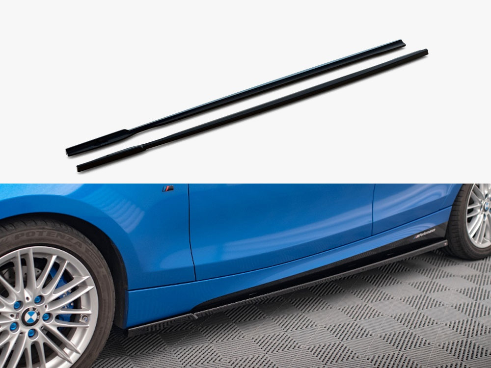 Maxton Side Skirts Diffusers BMW 1 M-Pack E87 Facelift - Darkside
