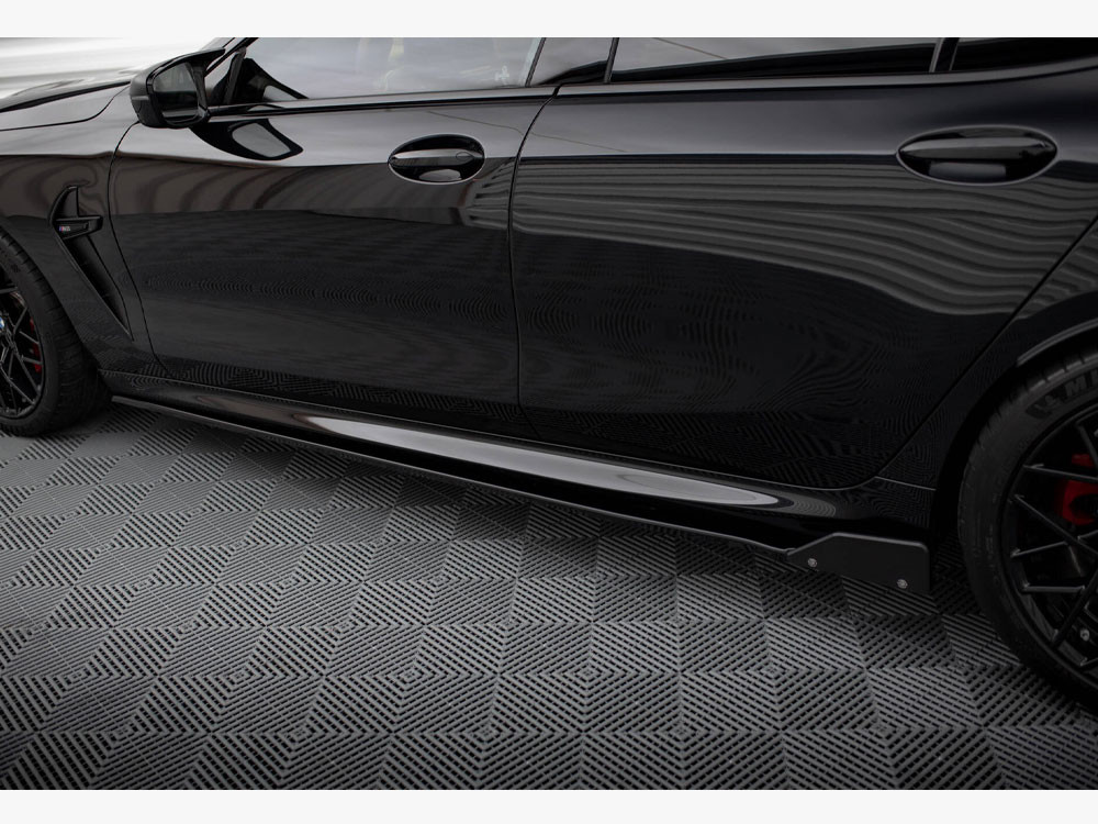 Maxton Side Skirts Diffusers V.1 + Flaps BMW M8 Gran Coupe F93 / 8 Gran Coupe M-Pack G16