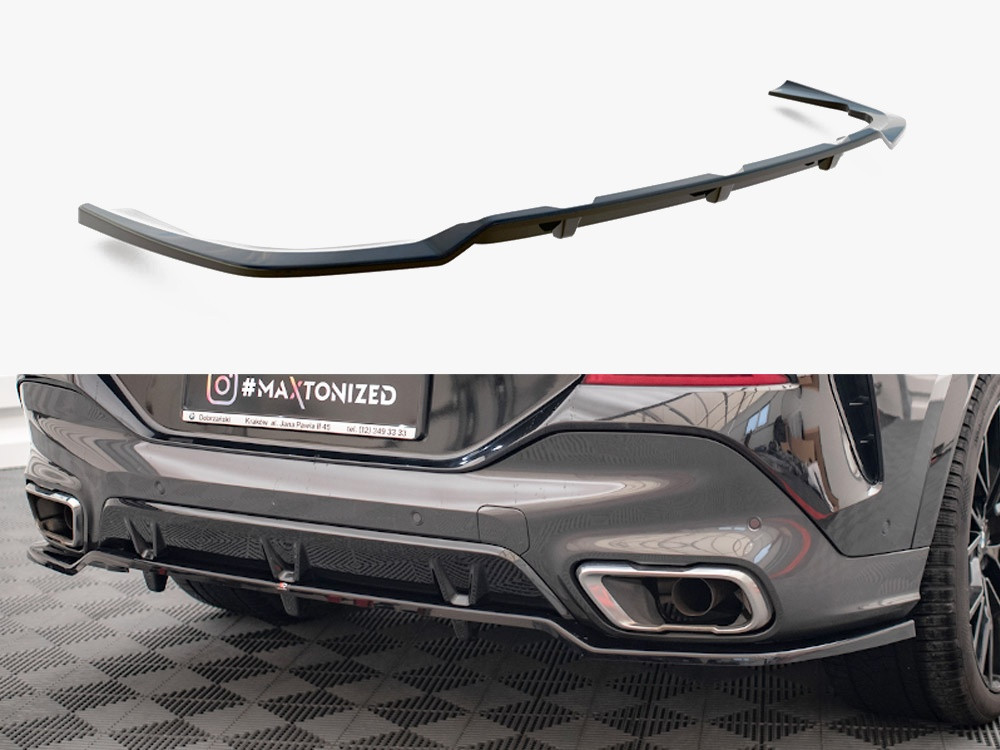 Maxton Central Rear Splitter (Vertical Bars) V.2 BMW X6 M-Pack G06