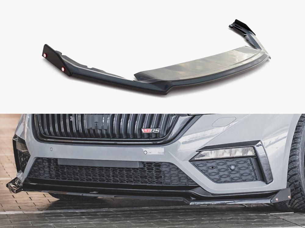 Maxton Front Splitter V.2 + Flaps Skoda Octavia RS Mk4 Maxton Front Splitter V.2 + Flaps Skoda Octavia RS Mk4
