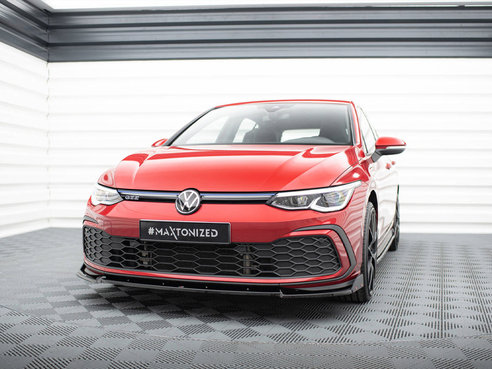 Maxton Front Splitter V.3 + Flaps Volkswagen Golf GTI / GTE / GTD / R-Line Mk8