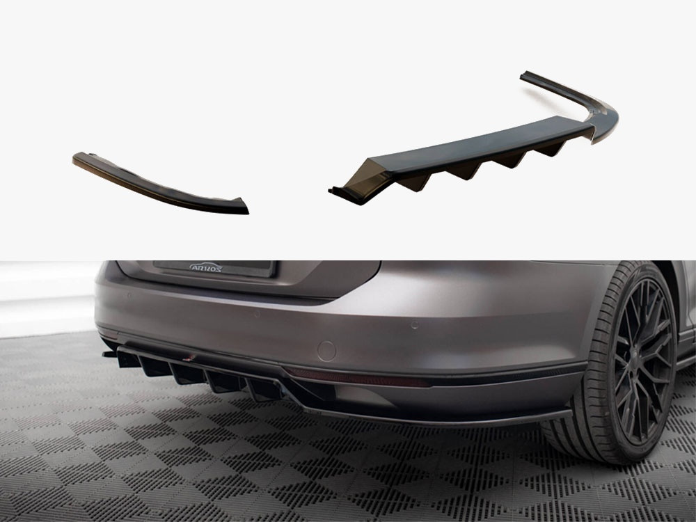 Maxton Rear Splitter (Vertical Bars) Volkswagen Passat R-Line B8 Maxton Rear Splitter (Vertical Bars) Volkswagen Passat R-Line B8