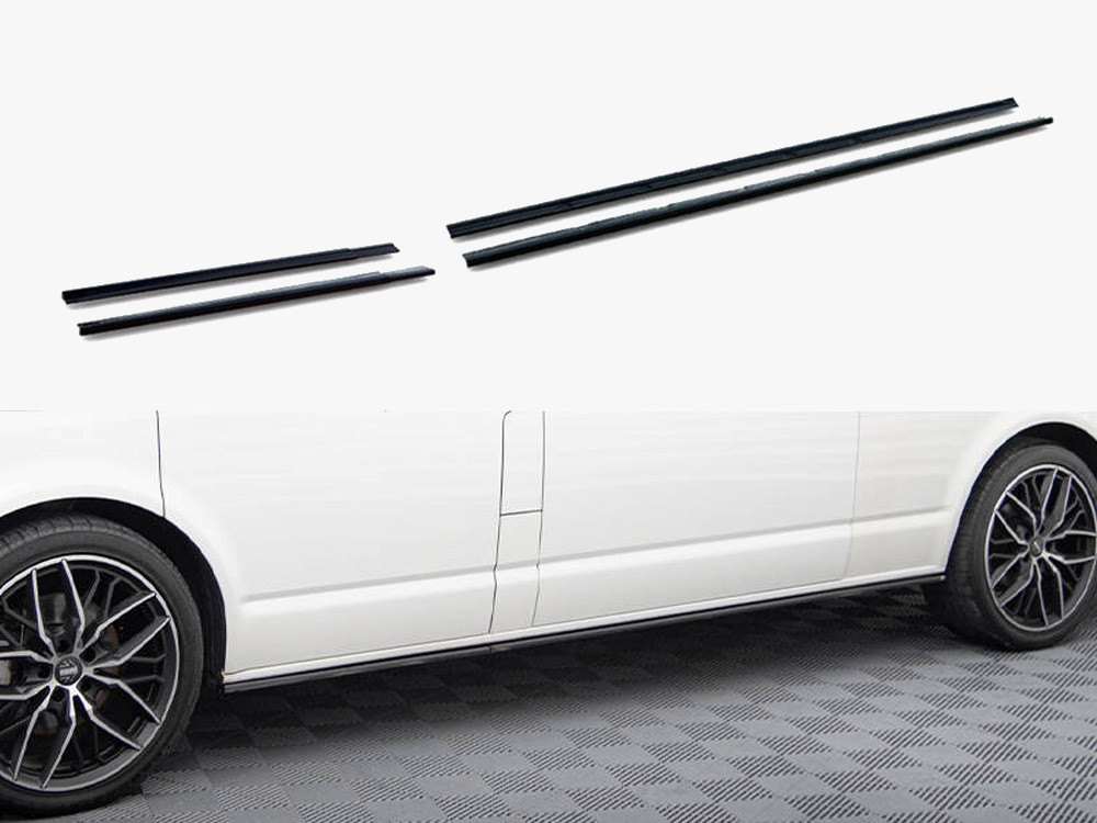 Maxton Side Skirts Diffusers Volkswagen T6 Long Facelift