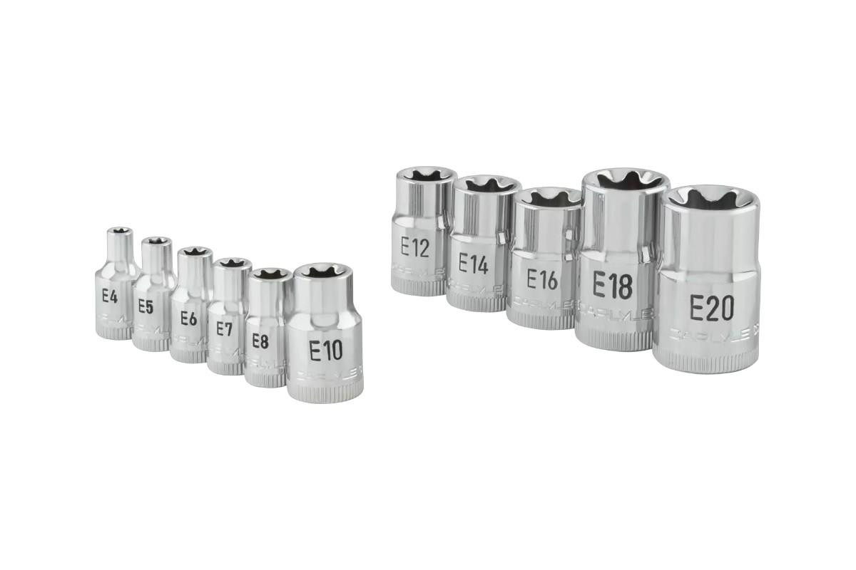Carlyle 11pc Multi-Drive Standard Depth External Torx/Star Chrome Socket Set