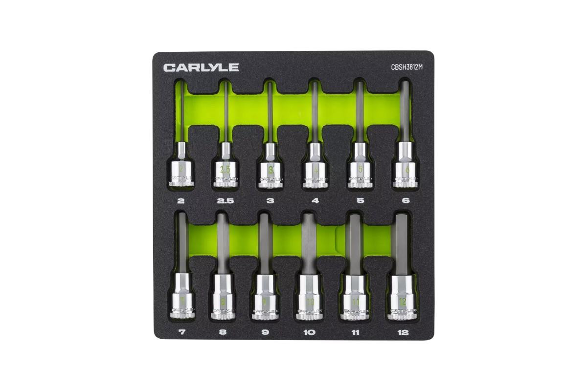 Carlyle 12pc 3/8" Hex Allen Socket Set (2mm-12mm) Carlyle 12pc 3/8" Hex Allen Socket Set (2mm-12mm)