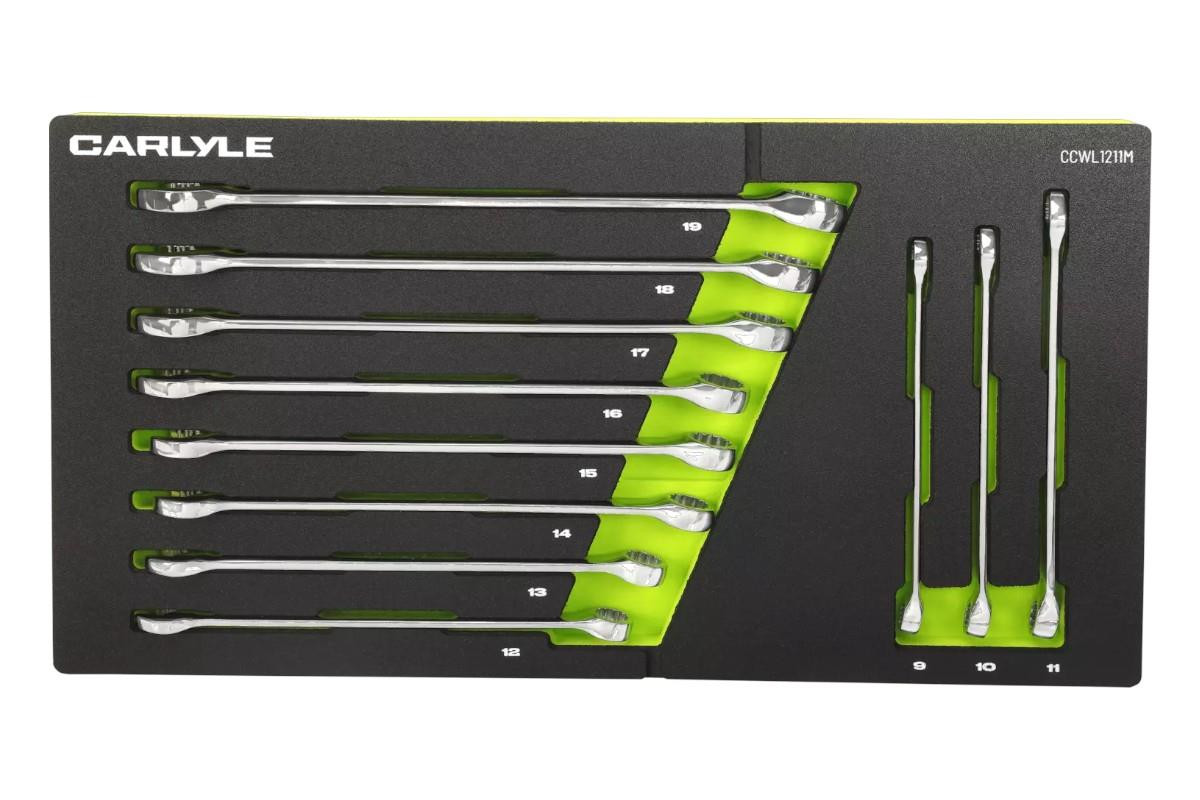 Carlyle 11pc 12 point Long Combination End Wrench / Spanner Set (9mm-19mm)