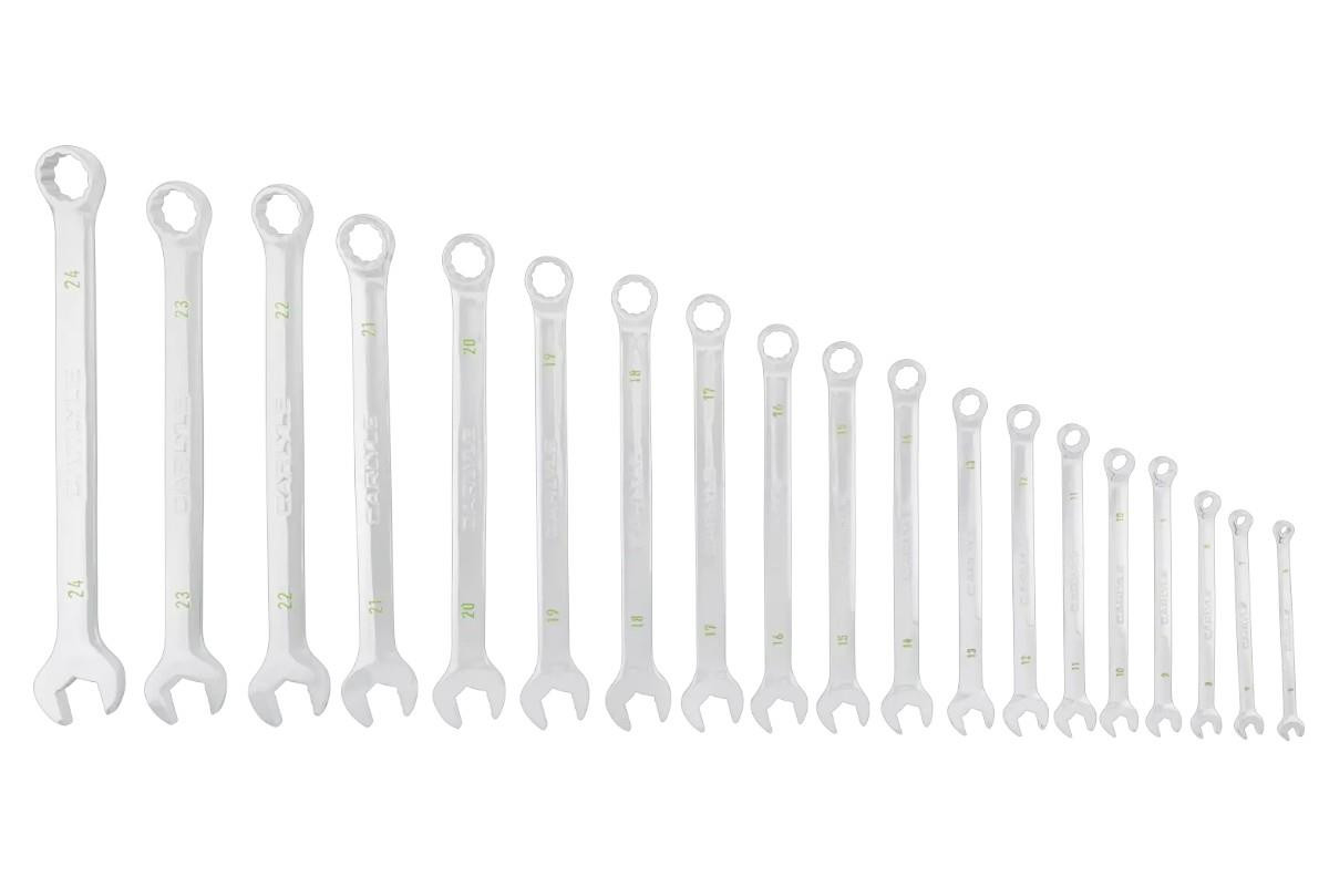 Carlyle 19pc Long 12 Point Combination End Wrench / Spanner Set (6mm-24mm)