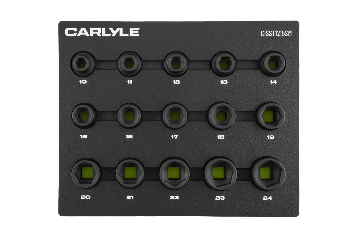 Caryle 15pc 1/2" Drive Stubby Impact Socket Set (10mm-24mm)