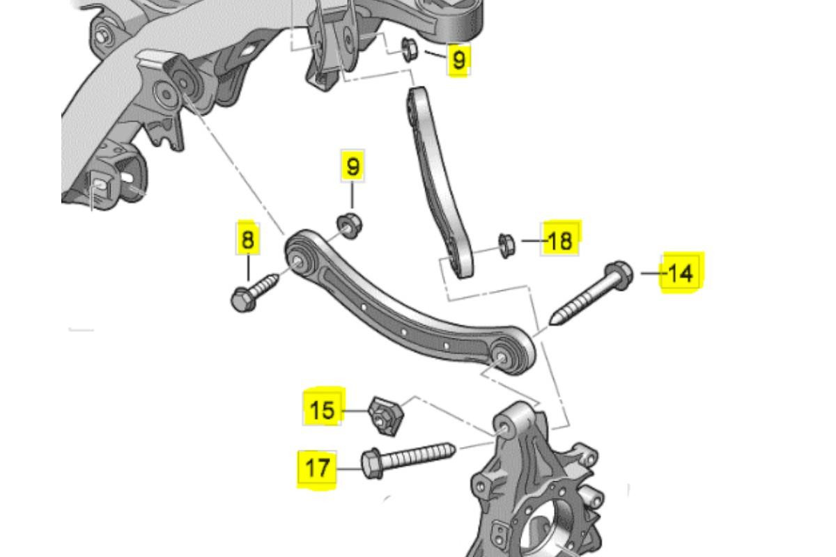VW Touareg / Porsche Cayenne Rear Upper Control Arm Bolt Kit