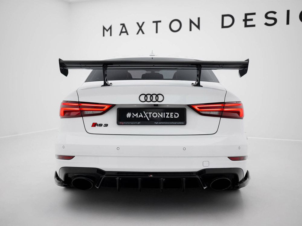 Maxton Carbon Spoiler With Internal Brackets Uprights Audi A3 / A3 S-Line / S3 / RS3 Sedan 8V / 8V Facelift