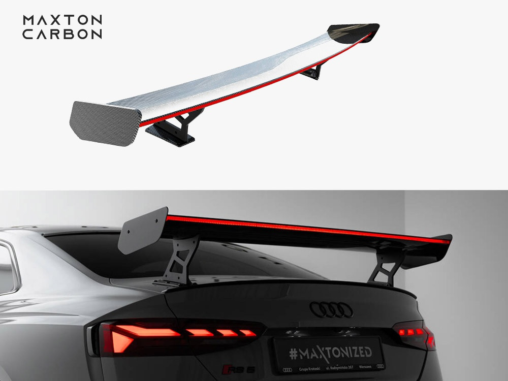 Maxton Carbon Spoiler With External Brackets Uprights V.2 + LED Audi A5 / A5 S-Line / S5 / RS5 Coupe F5 / F5 Facelift Maxton Carbon Spoiler With External Brackets Uprights V.2 + LED Audi A5 / A5 S-Line / S5 / RS5 Coupe F5 / F5 Facelift