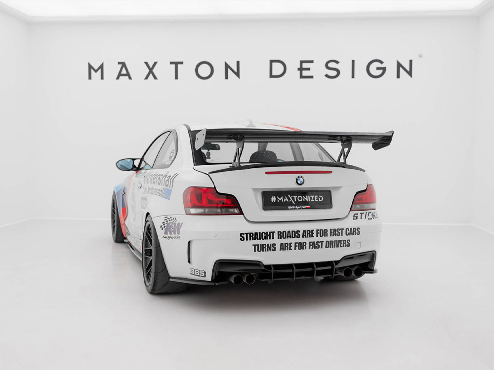 Maxton Carbon Spoiler With Internal Brackets Uprights V.1 BMW 1 M E82 Maxton Carbon Spoiler With Internal Brackets Uprights V.1 BMW 1 M E82