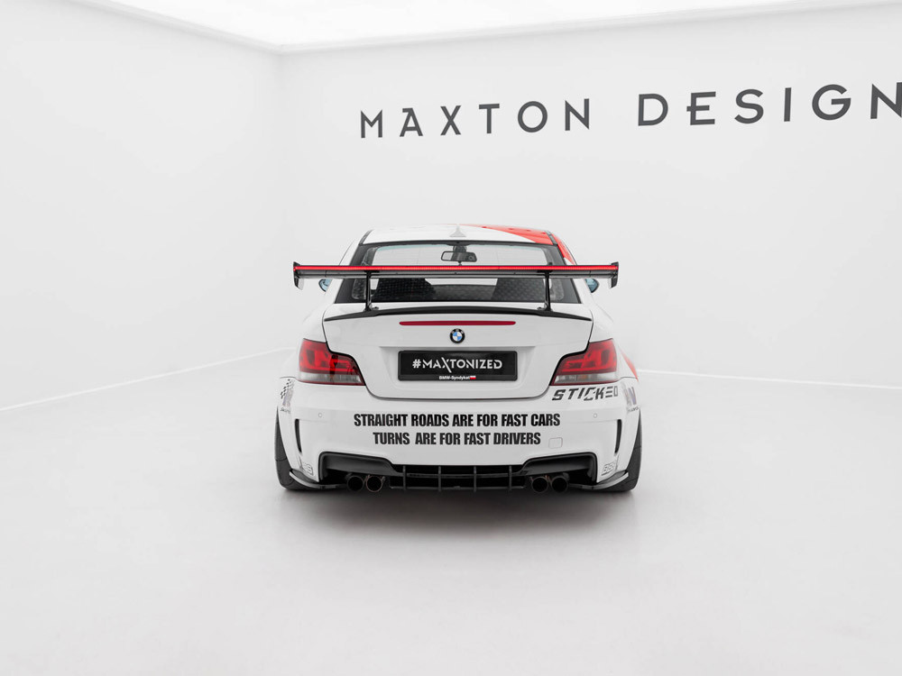 Maxton Carbon Spoiler With Upper Swan Mounting + LED BMW 1 M E82 Maxton Carbon Spoiler With Upper Swan Mounting + LED BMW 1 M E82