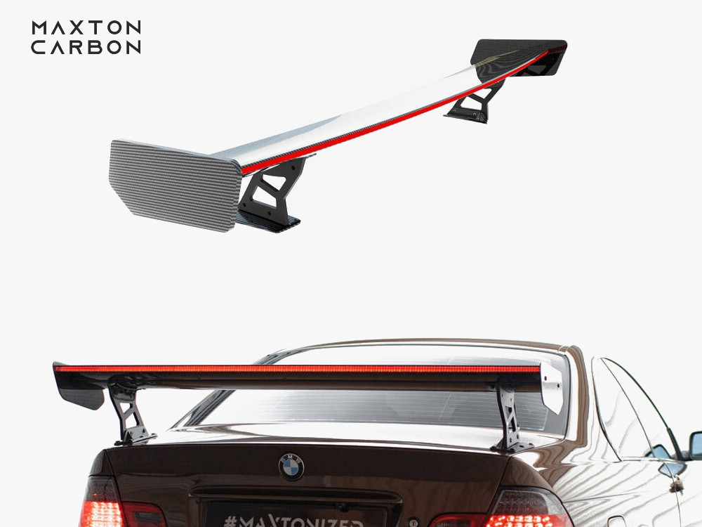 Maxton Carbon Spoiler With External Brackets Uprights + LED BMW 3 Coupe E46 Maxton Carbon Spoiler With External Brackets Uprights + LED BMW 3 Coupe E46