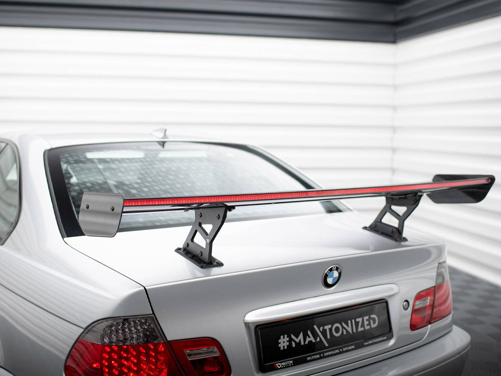 Maxton Carbon Spoiler With Internal Brackets Uprights + LED BMW 3 Coupe E46