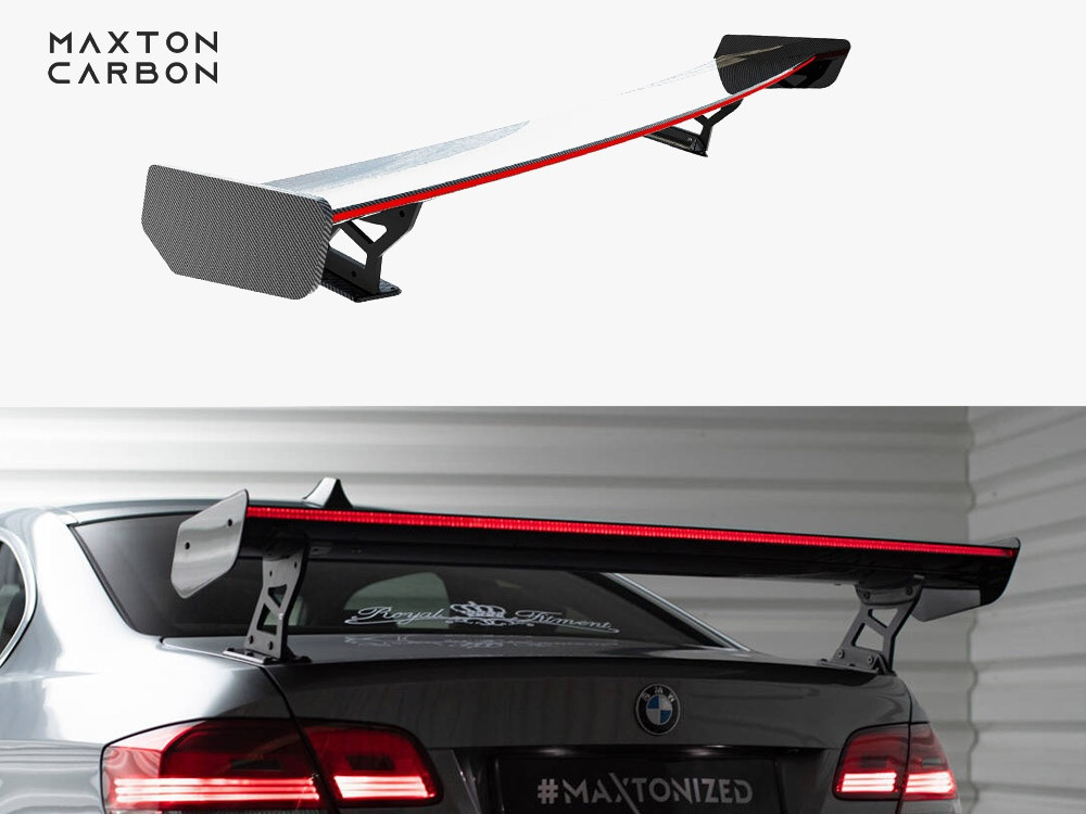 Maxton Carbon Spoiler With External Brackets Uprights + LED BMW 3 / M3 Coupe E92 Maxton Carbon Spoiler With External Brackets Uprights + LED BMW 3 / M3 Coupe E92