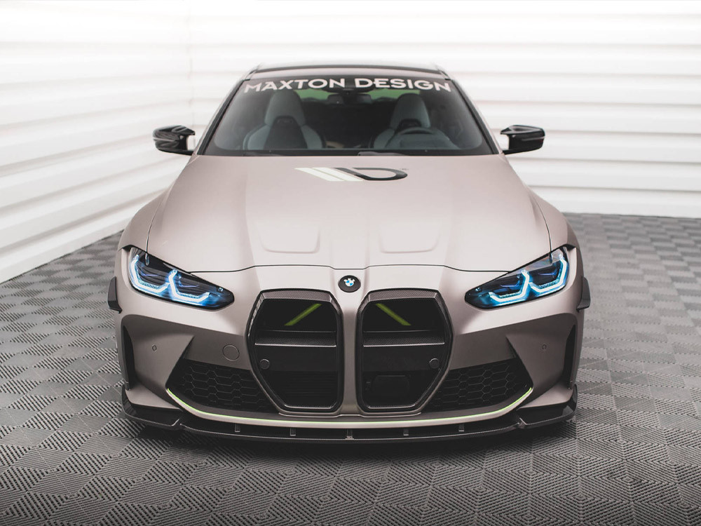 Maxton Carbon Fiber Front Grill + License Plate Holder Base BMW M3 G80 / G81 - WITHOUT ACC