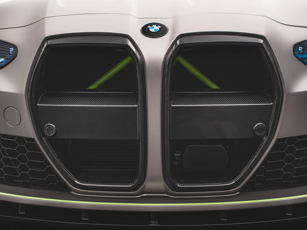Maxton Carbon Fiber Front Grill + License Plate Holder Base BMW M3 G80 / G81 - WITHOUT ACC