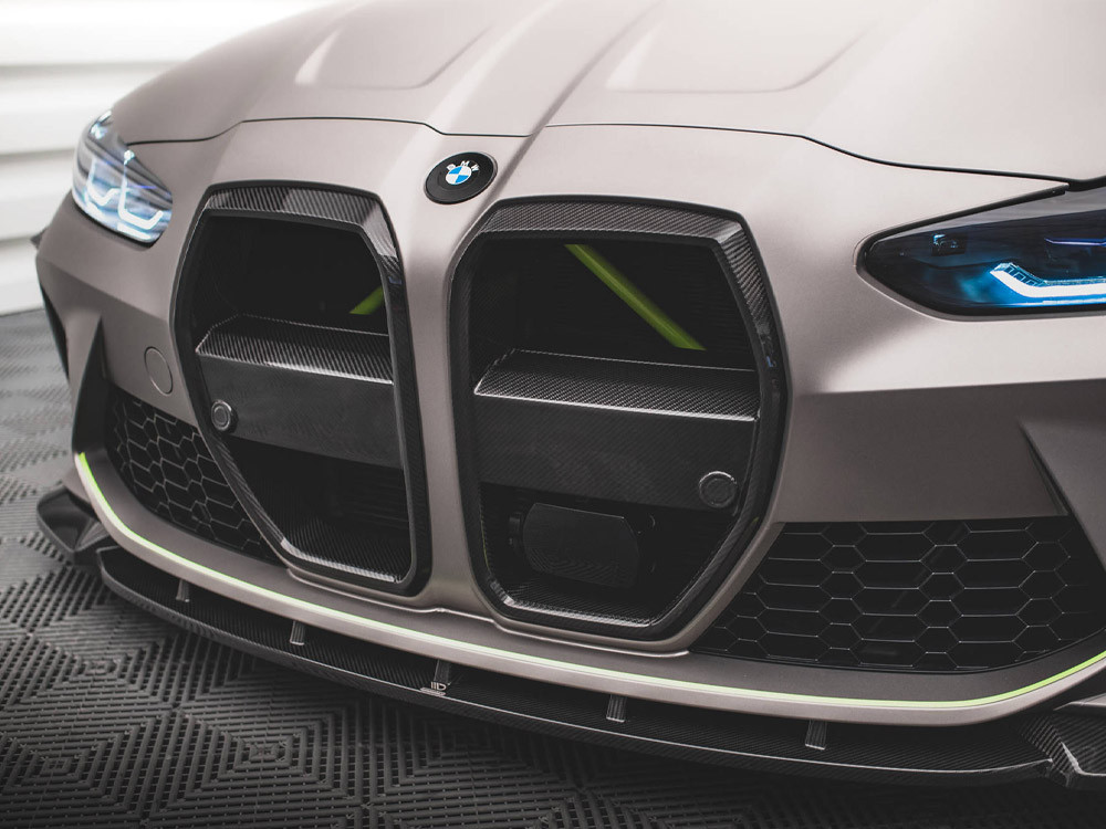 Maxton Carbon Fiber Front Grill + License Plate Holder Base BMW M3 G80 / G81 - WITH ACC Maxton Carbon Fiber Front Grill + License Plate Holder Base BMW M3 G80 / G81 - WITH ACC