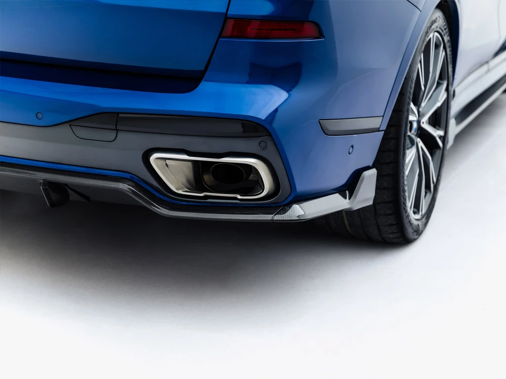 Maxton Prepreg Carbon Fiber Rear Diffuser BMW X7 M-Pack G07 / G07 Facelift (version with towbar) Maxton Prepreg Carbon Fiber Rear Diffuser BMW X7 M-Pack G07 / G07 Facelift (version with towbar)