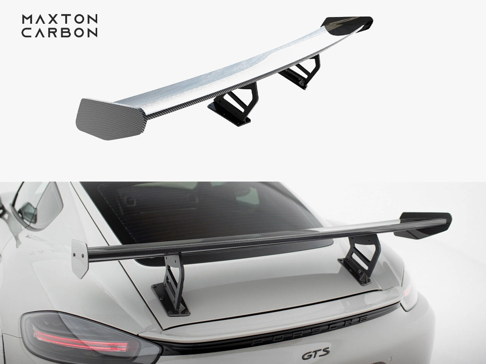 Carbon Spoiler With Internal Brackets Uprights V.2 Porsche 718