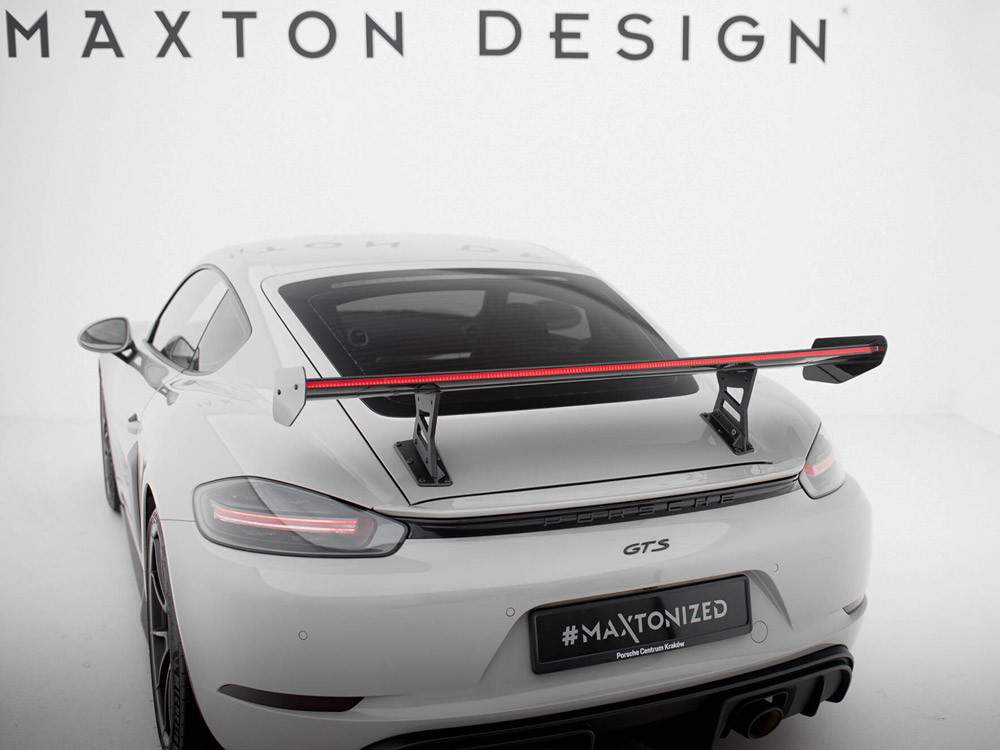 Maxton Carbon Spoiler With Internal Brackets Uprights V.1 + LED Porsche 718 Cayman GTS 982c Maxton Carbon Spoiler With Internal Brackets Uprights V.1 + LED Porsche 718 Cayman GTS 982c