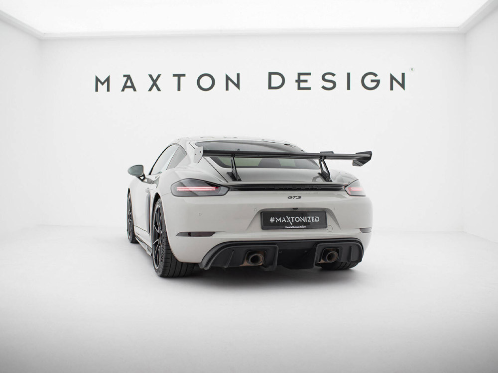 Maxton Carbon Spoiler With Upper Swan Mounting V.1 Porsche 718 Cayman GTS 982c Maxton Carbon Spoiler With Upper Swan Mounting V.1 Porsche 718 Cayman GTS 982c