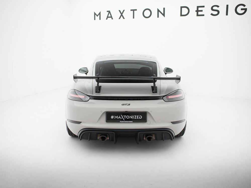 Maxton Carbon Spoiler With Upper Swan Mounting V.2 Porsche 718 Cayman GTS 982c Maxton Carbon Spoiler With Upper Swan Mounting V.2 Porsche 718 Cayman GTS 982c