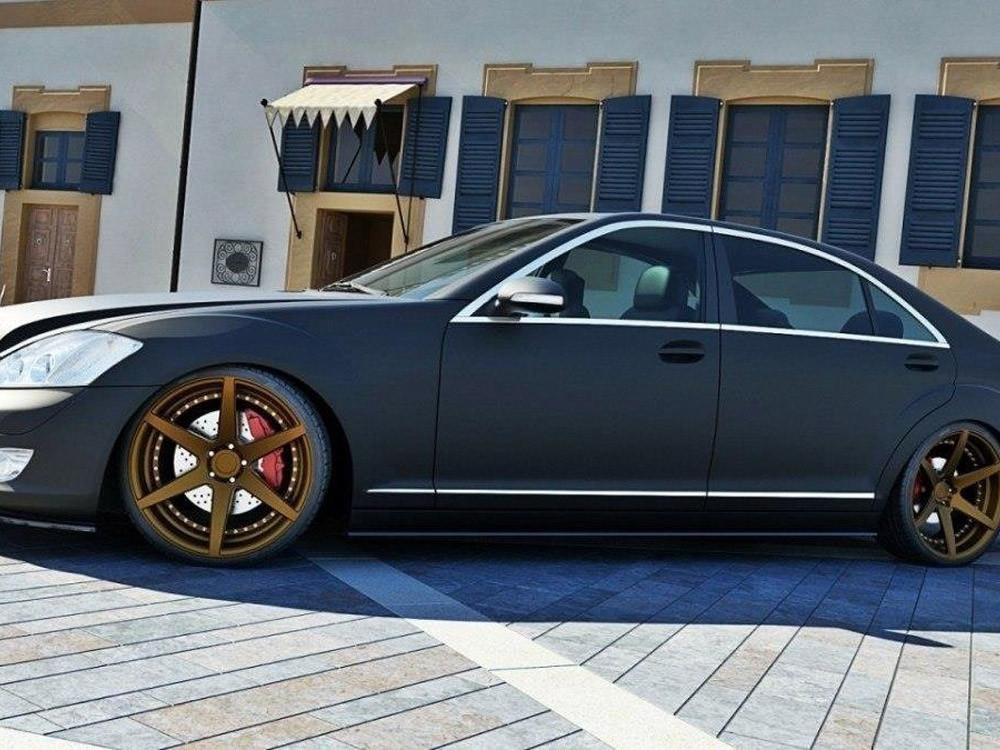 Maxton Side Skirts Diffusers Mercedes S-class W221 Long