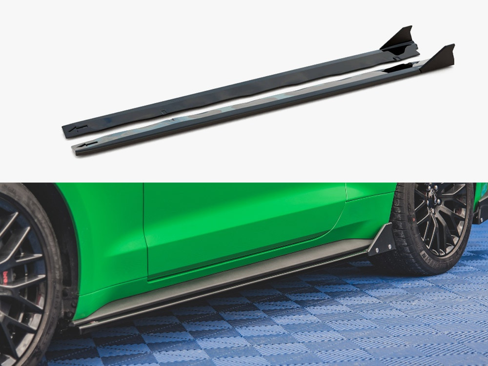 Maxton Side Skirts Diffusers + Flaps Ford Mustang GT Mk6 Facelift (2017-)