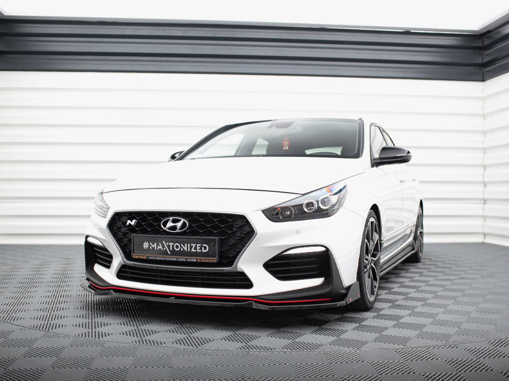 Maxton Front Splitter V.6 + Flaps Hyundai I30 N Mk3 Hatchback / Fastback