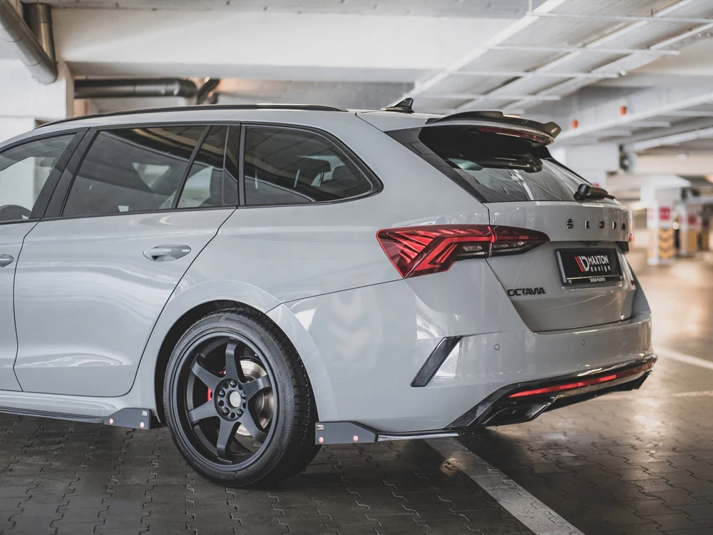 Maxton Rear Side Splitters V.2 + Flaps Skoda Octavia RS Estate / Liftback Mk4 / Mk4 Facelift