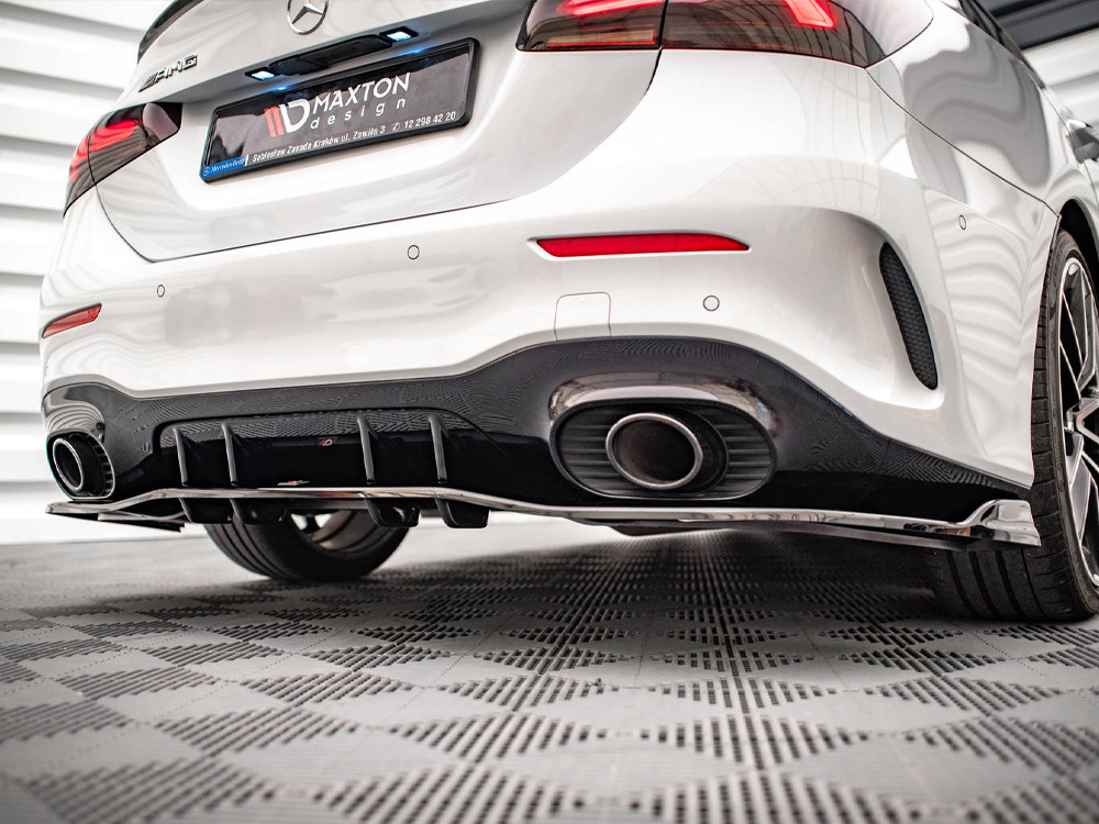 Maxton Rear Splitter (Vertical Bars) V.2 Mercedes A 35 AMG Sedan V177