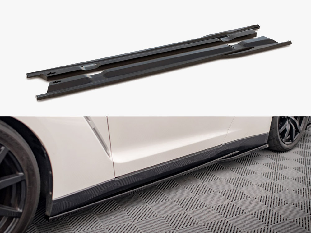 Maxton Side Skirts Diffusers Nissan GTR R35 1st Facelift