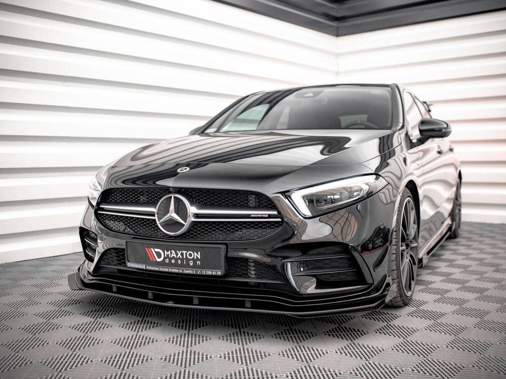 Maxton Street PRO Front Splitter + Flaps Mercedes A35 AMG / AMG-Line Aero Pack W177