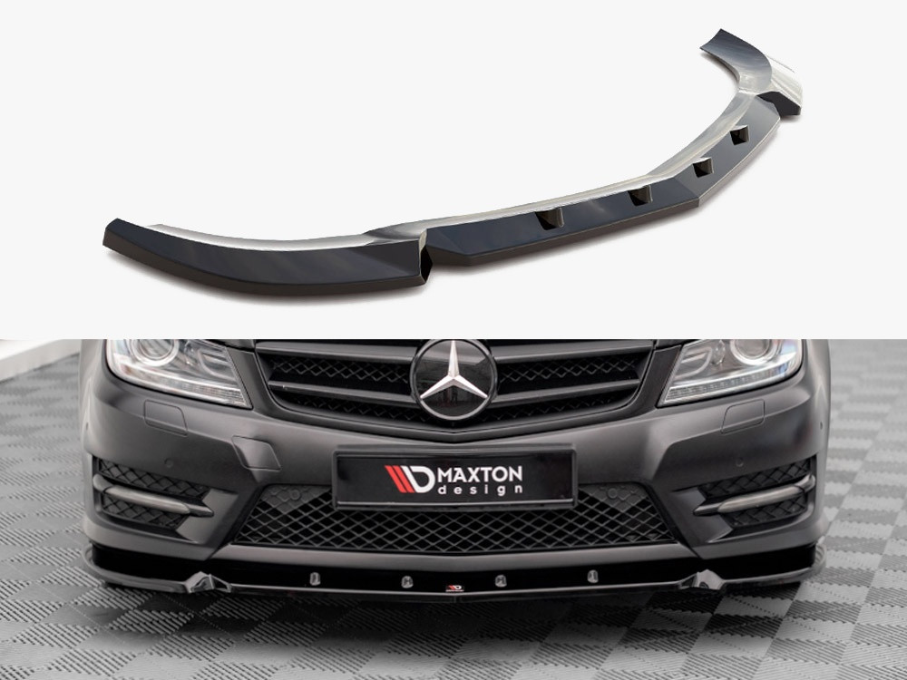 Maxton Front Splitter V.1 Mercedes-Benz C Coupe / Sedan / Estate AMG-Line C204 / W204 Facelift / S204 Facelift