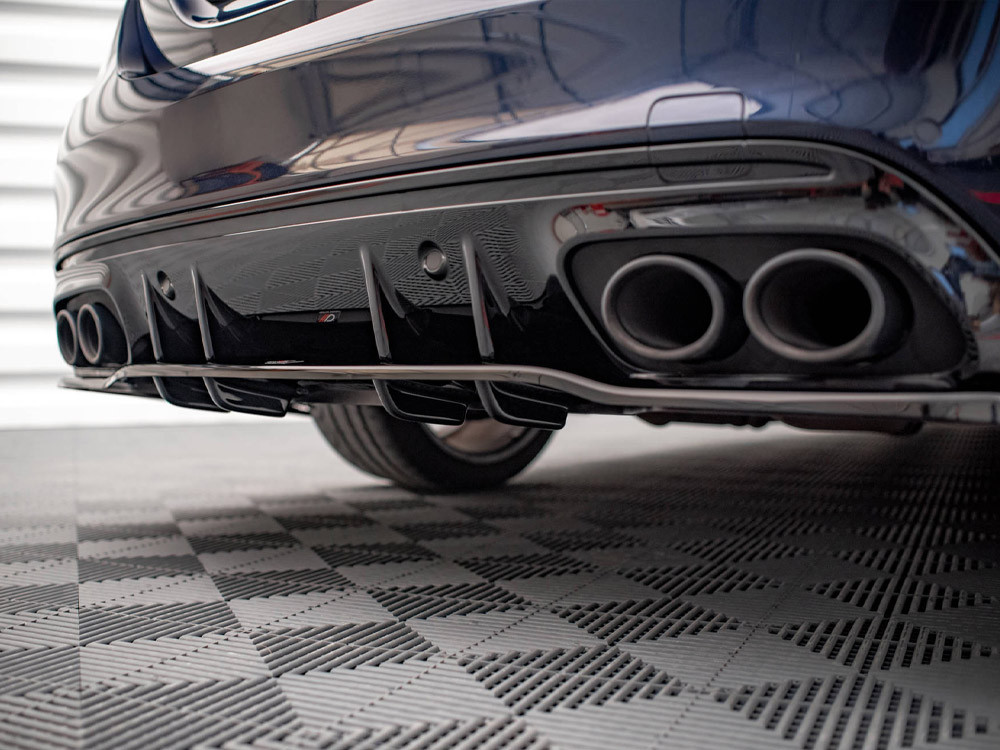Maxton Rear Splitter (Vertical Bars) Mercedes-AMG C43 Sedan / Estate W205 / S205 Facelift