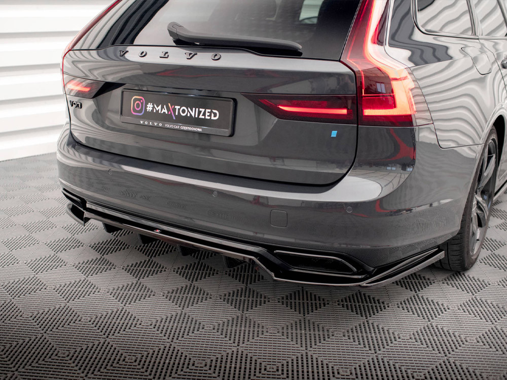 Maxton Rear Splitter (Vertical Bars) Volvo V90 / S90 R-Design Mk2