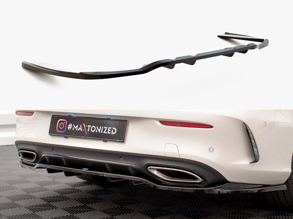 Maxton Rear Splitter (Vertical Bars) Mercedes C Coupe AMG-Line C205 Facelift