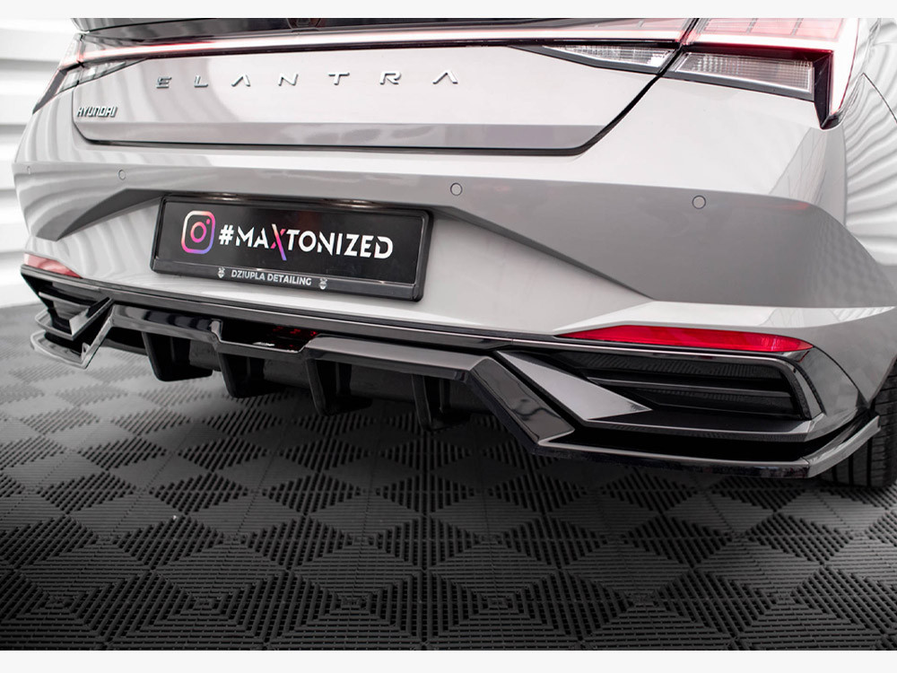 Maxton Central Rear Splitter (Vertical Bars) Hyundai Elantra Mk7 Maxton Central Rear Splitter (Vertical Bars) Hyundai Elantra Mk7