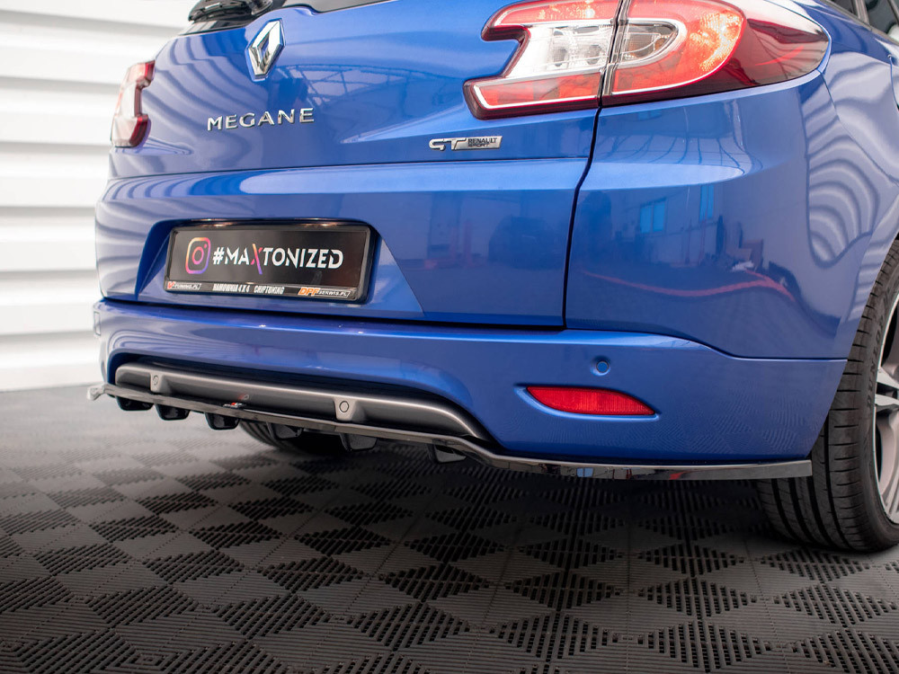 Maxton Rear Splitter (Vertical Bars) Renault Megane GT Line Grandtour Mk3 Facelift